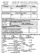 Đề khảo sát chất lượng học kỳ II môn Tiếng Anh Lớp 6 (Chương trình thí điểm) - Năm học 2018-2019 (Có đáp án)